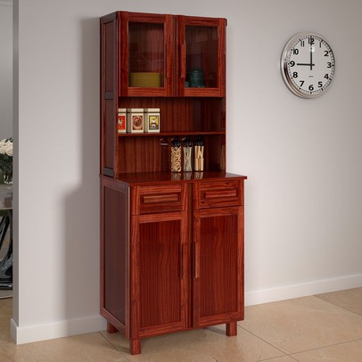 Armário de Cozinha Sergipe 4 Portas 2 Prateleiras com Vidro Mel - Rodmoveis