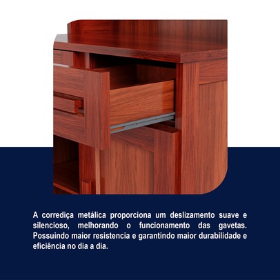 Armário de Cozinha Sergipe 4 Portas 2 Prateleiras com Vidro Mel - Rodmoveis