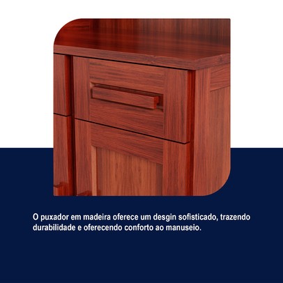 Armário de Cozinha Sergipe 4 Portas 2 Prateleiras com Vidro Mel - Rodmoveis