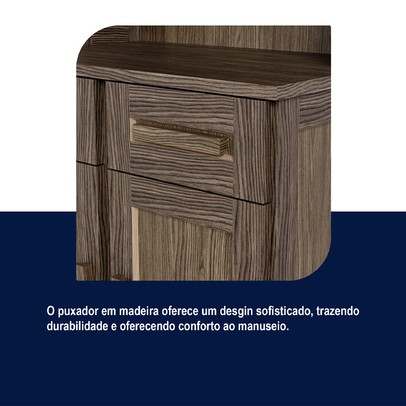 Armário de Cozinha Sergipe 4 Portas 2 Prateleiras com Vidro Imbuia Natural - Rodmoveis