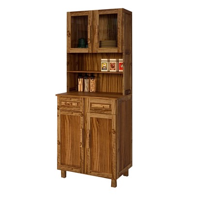 Armário de Cozinha Sergipe 4 Portas 2 Prateleiras com Vidro Ypê - Rodmoveis