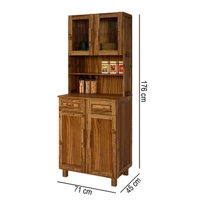 Armário de Cozinha Sergipe 4 Portas 2 Prateleiras com Vidro Ypê - Rodmoveis