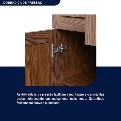 Armário de Cozinha Sergipe 4 Portas 2 Prateleiras com Vidro Ypê - Rodmoveis