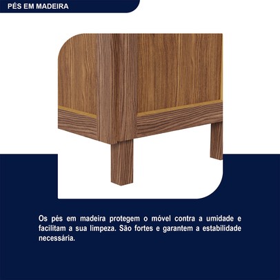 Armário de Cozinha Sergipe 4 Portas 2 Prateleiras com Vidro Ypê - Rodmoveis