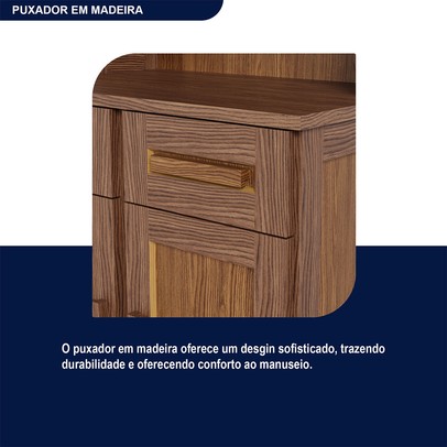 Armário de Cozinha Sergipe 4 Portas 2 Prateleiras com Vidro Ypê - Rodmoveis