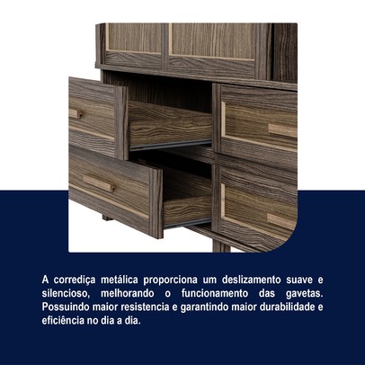 Guarda-Roupa Casal Grécia 3 Portas 4 Gavetas com Espelho Imbuia Natural - Rodmoveis