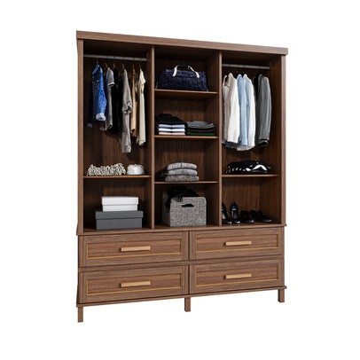 Guarda-Roupa Casal Grécia 3 Portas 4 Gavetas com Espelho Ypê - Rodmoveis