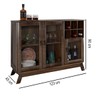 Balcão Buffet Paris 3 Portas 1 Prateleira com Vidro Imbuia Natural - Rodmoveis
