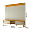 Rack com Painel para TV Até 85 Polegadas Magnífico 4 Gavetas Ripado 100% Mdf com Led Naturale/Off White - Gelius