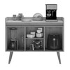 Balcão Buffet Retro 3 Portas 1 Prateleira Ripado 3d Canelato/Natura/Off White - Atualle Móveis