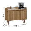 Balcão Buffet Retro 3 Portas 1 Prateleira Ripado 3d Canelato/Natura/Off White - Atualle Móveis