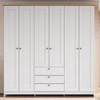 Guarda-Roupa Casal Americano 6 Portas 3 Gavetas Branco/Ipê - Decibal