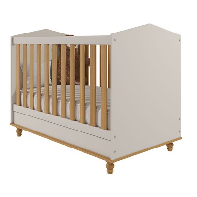 Berço Mini Cama 2 em 1 Mimo Off White/Nature - Permóbili