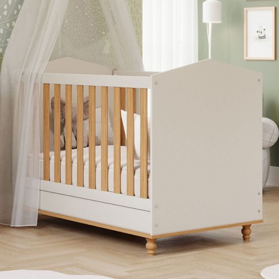 Berço Mini Cama 2 em 1 Mimo Off White/Nature - Permóbili