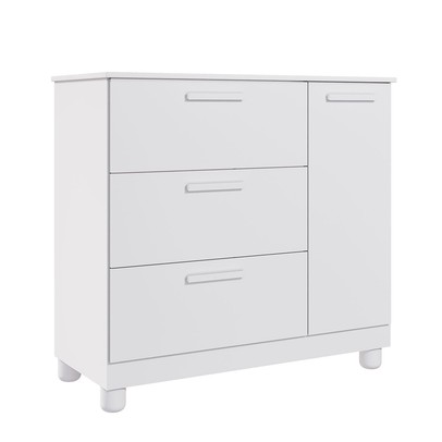 Cômoda Infantil Jujuba 3 Gavetas 1 Porta Branco - Permóbili