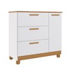 Cômoda Infantil Jujuba 3 Gavetas 1 Porta Branco/Nature - Permóbili