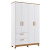 Guarda-Roupa de Bebê Jujuba 4 Portas 2 Gavetas 100% Mdf Branco/Nature - Permóbili