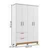 Guarda-Roupa de Bebê Jujuba 4 Portas 2 Gavetas 100% Mdf Branco/Nature - Permóbili
