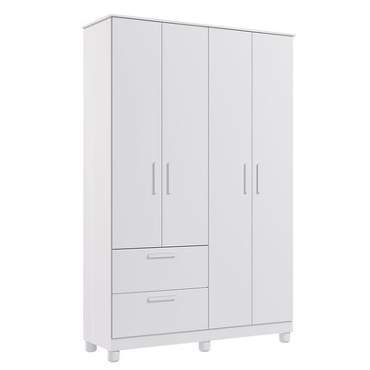 Guarda-Roupa de Bebê Jujuba 4 Portas 2 Gavetas 100% Mdf Branco - Permóbili