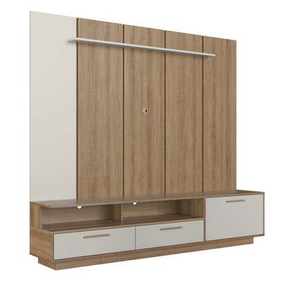 Estante para TV para TV Até 75 Polegadas Ravenna 1 Porta 2 Gavetas com Led Arenas - Art In Móveis