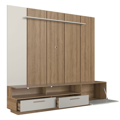 Estante para TV para TV Até 75 Polegadas Ravenna 1 Porta 2 Gavetas com Led Arenas - Art In Móveis