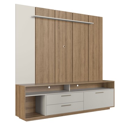 Estante para TV Até 75 Polegadas Reims 1 Porta 2 Gavetas com Led Arenas - Art In Móveis