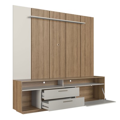 Estante para TV Até 75 Polegadas Reims 1 Porta 2 Gavetas com Led Arenas - Art In Móveis