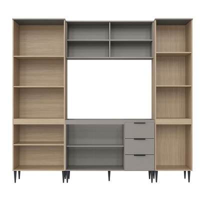 Cozinha Completa Lavínia 10 Portas 3 Gavetas com Vidro Imperial/Fume - Jcarvalho