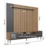Rack com Painel para TV Até 75 Polegadas Rotterdam 2 Portas 2 Gavetas com Led Grafite - Art In Móveis