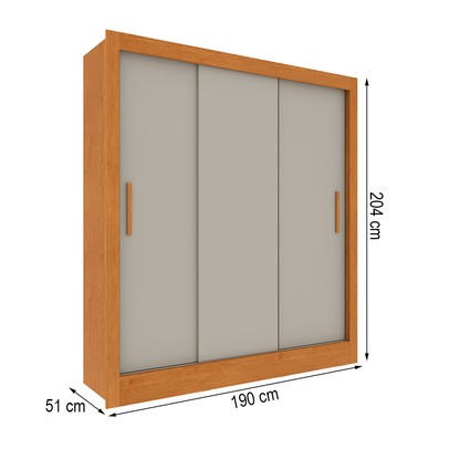 Guarda-Roupa Casal Vitória 3 Portas 4 Gavetas Flex Cinamomo/Off White 33375 - Tcil Móveis