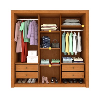 Guarda-Roupa Casal Vitória 3 Portas 4 Gavetas Flex Cinamomo/Off White 33375 - Tcil Móveis
