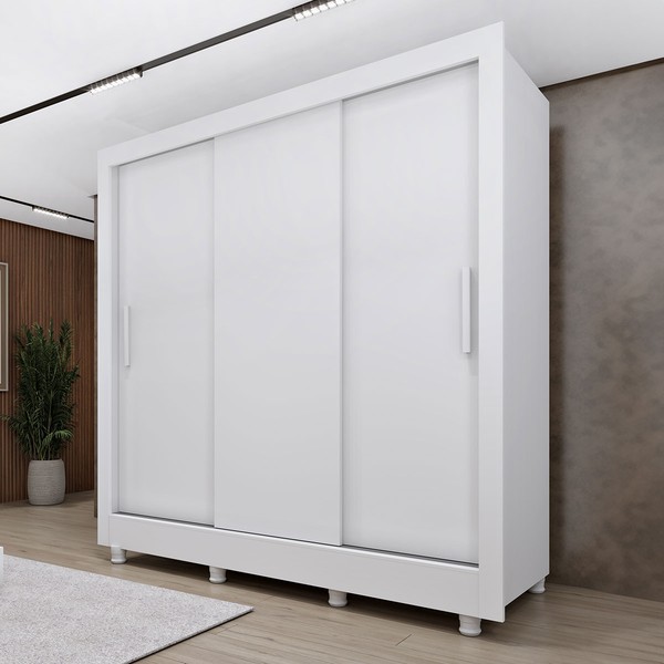 Guarda-Roupa Casal Vitória 3 Portas 4 Gavetas Neve - Tcil Móveis