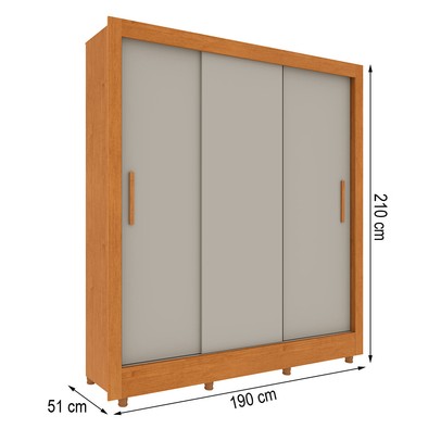 Guarda-Roupa Casal Vitória 3 Portas 4 Gavetas Flex Cinamomo/Off White - Tcil Móveis