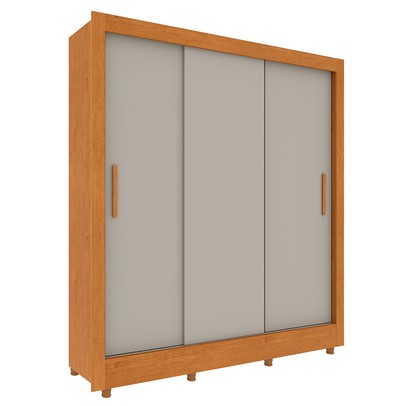 Guarda-Roupa Casal Vitória 3 Portas 4 Gavetas Flex Cinamomo/Off White - Tcil Móveis
