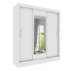 Guarda-Roupa Casal Vitória 3 Portas 4 Gavetas com Espelho Neve 33376 - Tcil Móveis