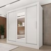 Guarda-Roupa Casal Vitória 3 Portas 4 Gavetas com Espelho Neve 33376 - Tcil Móveis