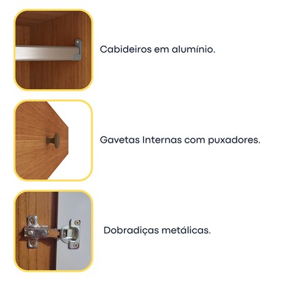 Guarda-Roupa Casal Itaperuna 6 Portas 4 Gavetas Ripado Flex Cinamomo - Tcil Móveis