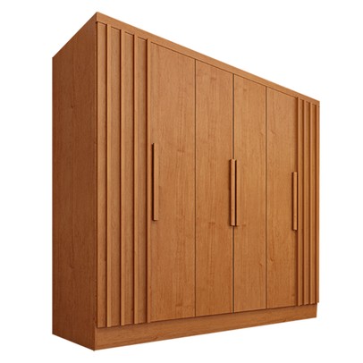 Guarda-Roupa Casal Itaperuna 6 Portas 4 Gavetas Ripado Flex Cinamomo - Tcil Móveis