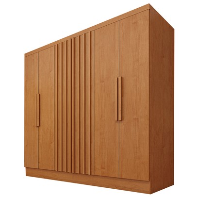 Guarda-Roupa Casal Itaperuna 6 Portas 4 Gavetas Ripado Flex Cinamomo - Tcil Móveis