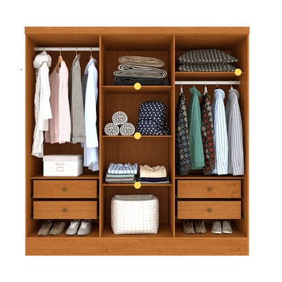 Guarda-Roupa Casal Itaperuna 6 Portas 4 Gavetas Ripado Flex Cinamomo - Tcil Móveis