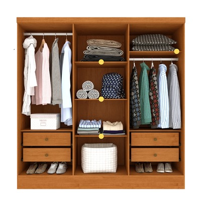 Guarda-Roupa Casal Itaperuna 6 Portas 4 Gavetas Ripado Flex Cinamomo/Off White - Tcil Móveis