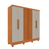Guarda-Roupa Casal Itaperuna 6 Portas 4 Gavetas Ripado Flex Cinamomo/Off White 33235 - Tcil Móveis