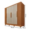 Guarda-Roupa Casal Itaperuna 6 Portas 4 Gavetas Ripado Flex Cinamomo/Off White 33235 - Tcil Móveis