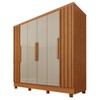 Guarda-Roupa Casal Itaperuna 6 Portas 4 Gavetas Ripado Flex Cinamomo/Off White 33235 - Tcil Móveis