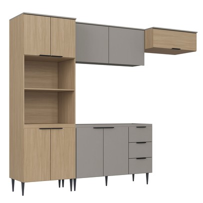 Cozinha Completa Lavínia 9 Portas 3 Gavetas Imperial/Fume - Jcarvalho