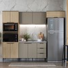 Cozinha Completa Lavínia 9 Portas 3 Gavetas Imperial/Fume - Jcarvalho