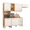 Armário de Cozinha com Balcão Sérvia 8 Portas 2 Gavetas Freijó/Off White - Pnr Móveis