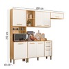Armário de Cozinha com Balcão Sérvia 8 Portas 2 Gavetas Freijó/Off White - Pnr Móveis