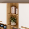 Armário de Cozinha com Balcão Sérvia 8 Portas 2 Gavetas Freijó/Off White - Pnr Móveis