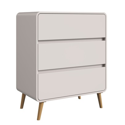 Cômoda Infantil Curve 3 Gavetas Bege Dunas - Completa Móveis